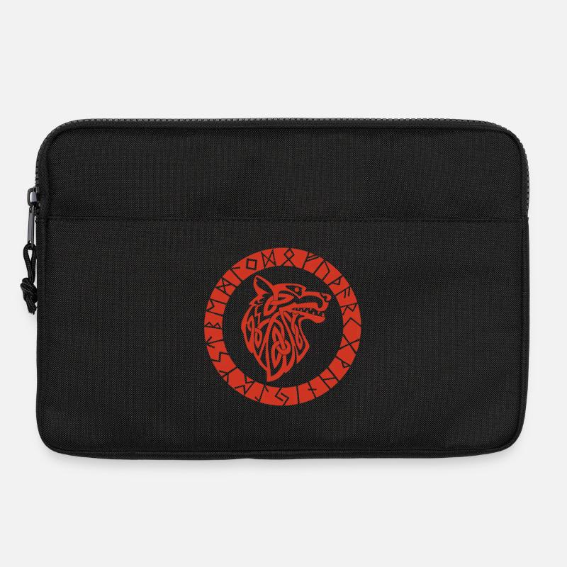 Wikinger-Emblem des Roten Wolfes - Laptoptasche 13" - Schwarz