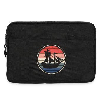 Boot Schiff Segelschiff - Laptoptasche 13" - Schwarz - Vorne
