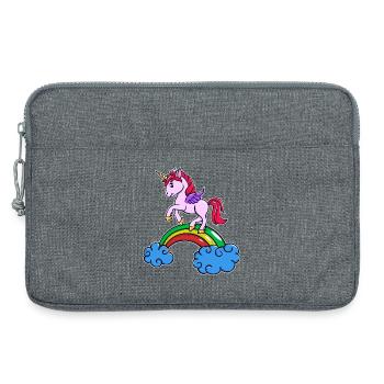 Einhorn Cool Tier - Laptoptasche 13" - Grau meliert - Vorne