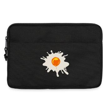 Orangener Farbklecks Tropfen Ei - Laptoptasche 13" - Schwarz - Vorne
