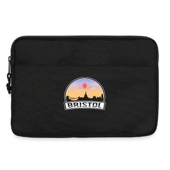 Bristol England Skyline Vintage Sonnenuntergang Reise Souv - Laptoptasche 13" - Schwarz - Vorne