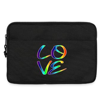 EGALITÉ AMOUR RESPECT - ARC-EN-CIEL LGBTQ - Sacoche pour ordinateur portable 13 pouces - noir - Devant
