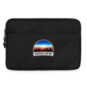 Warsaw Poland Skyline Vintage Sunset Travel Souven - Laptop bag 13" - black - Front
