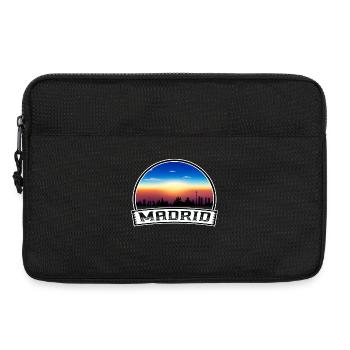 Madrid Spanien Skyline Vintage Sonnenuntergang Reise Souveni - Laptoptasche 13" - Schwarz - Vorne