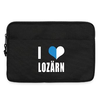 i love Lozärn Luzern Amour coeur Suisse cadeau - Sacoche pour ordinateur portable 13 pouces - noir - Devant