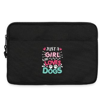 Juste une fille qui aime chien drôle amoureux des chiens - Sacoche pour ordinateur portable 13 pouces - noir - Devant