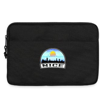 Nice France Skyline Vintage Sunset Souvenir de voyage - Sacoche pour ordinateur portable 13 pouces - noir - Devant
