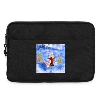 Santa avec lapin - Sacoche pour ordinateur portable 13 pouces - noir - Devant