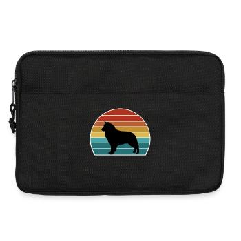 Bohemian Shepherd Dog Silhouette Vintage Sunset fo - Laptop bag 13" - black - Front