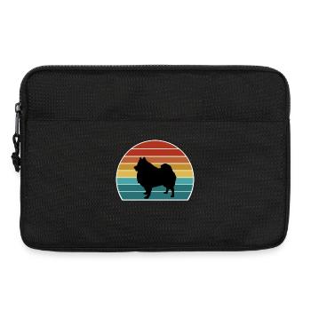 Deutscher Spitz Hund Silhouette Vintage Sonnenuntergang für Hund - Laptoptasche 13" - Schwarz - Vorne