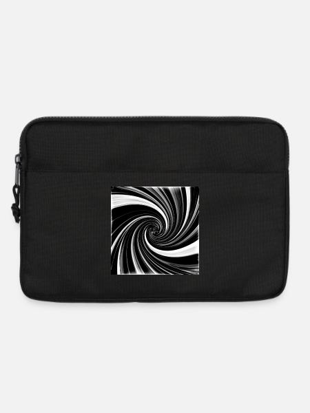 Black and white vortex - Laptop bag 13" - black