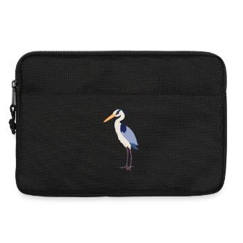 Heron Bird Kawaii Cartoon Illustration Artwork For - Laptop bag 13" - black - Front