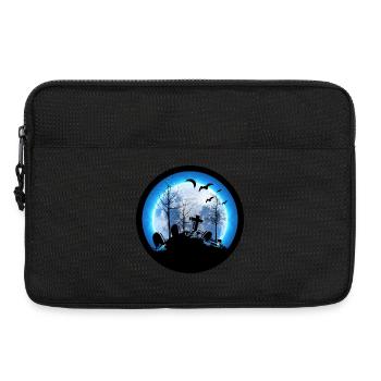Cimetière de la Lune Pierre tombale Chauves-souris Sorcière Halloween - Sacoche pour ordinateur portable 13 pouces - noir - Devant