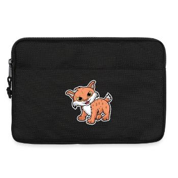 Lynx Cartoon Illustration Kawaii Für Kinder - Laptoptasche 13" - Schwarz - Vorne