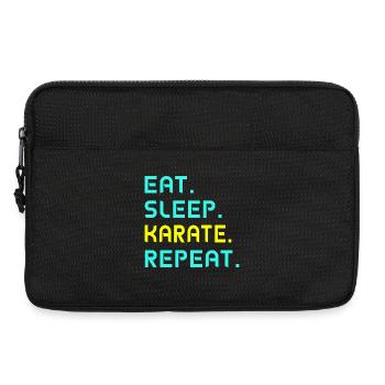 Mangez. Le sommeil, le karaté. Répétez. - Sacoche pour ordinateur portable 13 pouces - noir - Devant