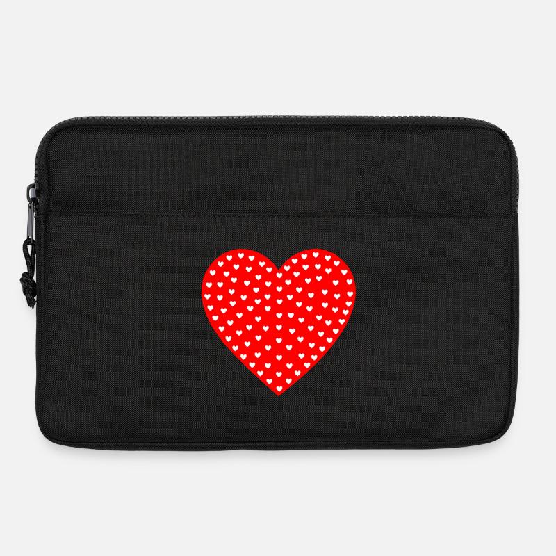 Herzflut Kleine Herzen Muster - Laptoptasche 13" - Schwarz