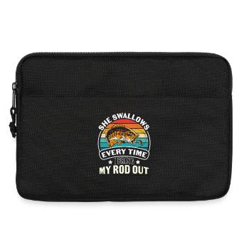 Angeln Zitat Angeln Sie schluckt jedes Mal - Laptoptasche 13" - Schwarz - Vorne