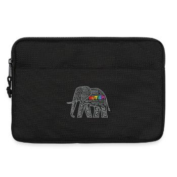 Autism Awareness Elephant Typography - Laptop bag 13" - black - Front