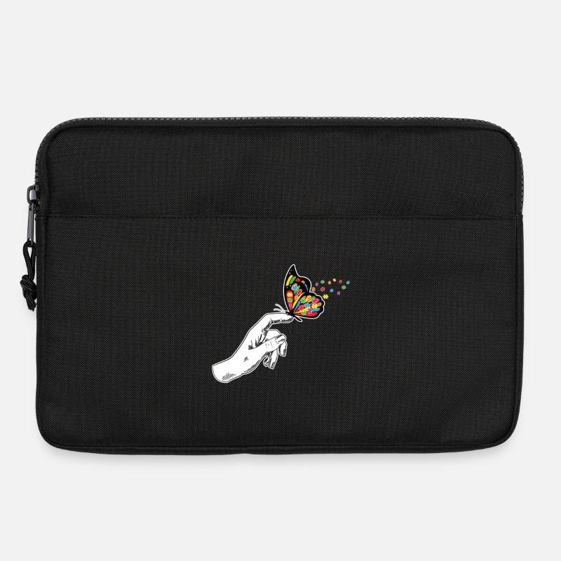 Schmetterling Autismus Bewusstsein - Laptoptasche 13" - Schwarz