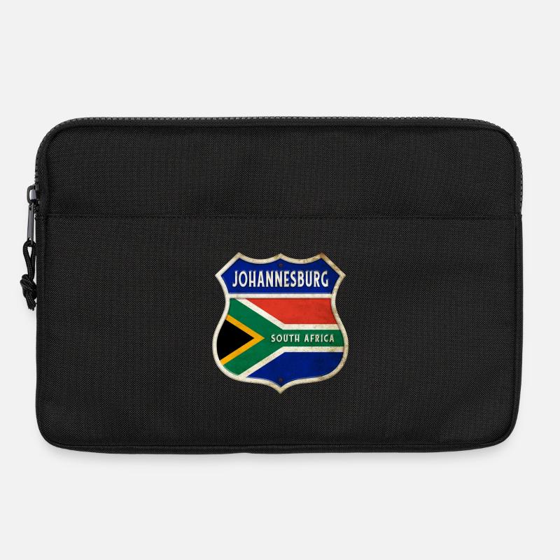 Johannesburg Südafrika Wappen Flaggen Design - Laptoptasche 13" - Schwarz