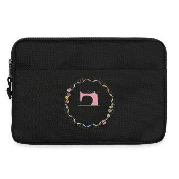 nostalgic colorful sewing machine with buttons - Laptop bag 13" - black - Front