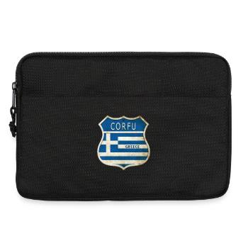 Korfu Griechenland Wappen Flaggen Design - Laptoptasche 13" - Schwarz - Vorne