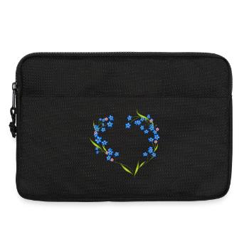 zarter Vergissmeinnicht Rahmen in Herz Form - Laptoptasche 13" - Schwarz - Vorne