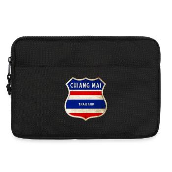 Chiang Mai Thaïlande Armoiries Drapeaux Design - Sacoche pour ordinateur portable 13 pouces - noir - Devant