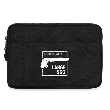 Langeoog | Island silhouette stamp design - Laptop bag 13" - black - Front