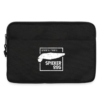 Spiekeroog | Island silhouette stamp design - Laptop bag 13" - black - Front