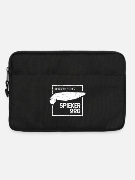 Spiekeroog | Insel-Silhouette Stempel-Design - Laptoptasche 13" - Schwarz
