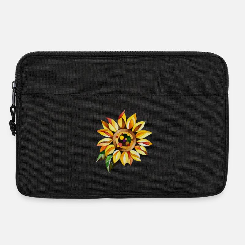 Sonnenblume - Laptoptasche 13" - Schwarz