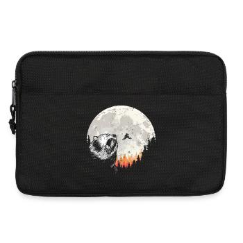 Ours rugissant sous la forêt de la lune - Sacoche pour ordinateur portable 13 pouces - noir - Devant
