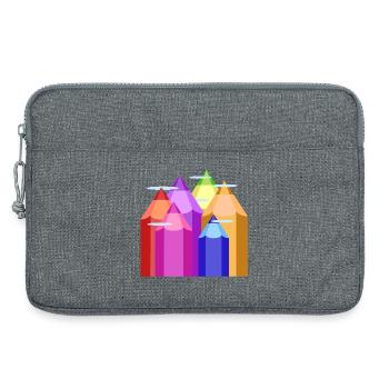 Pics de couleur - Sacoche pour ordinateur portable 13 pouces - gris chiné - Devant