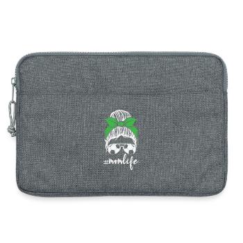 Fußball-Mama-Leben Chaotische Dutt Sonnenbrille Bandana - Laptoptasche 13" - Grau meliert - Vorne
