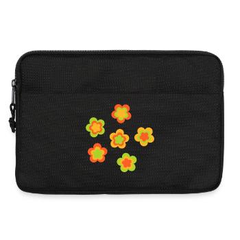 des années 70 motif de fleur - Sacoche pour ordinateur portable 13 pouces - noir - Devant