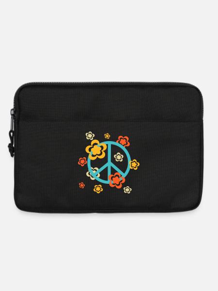 70er Jahre Blume Muster - Laptoptasche 13" - Schwarz
