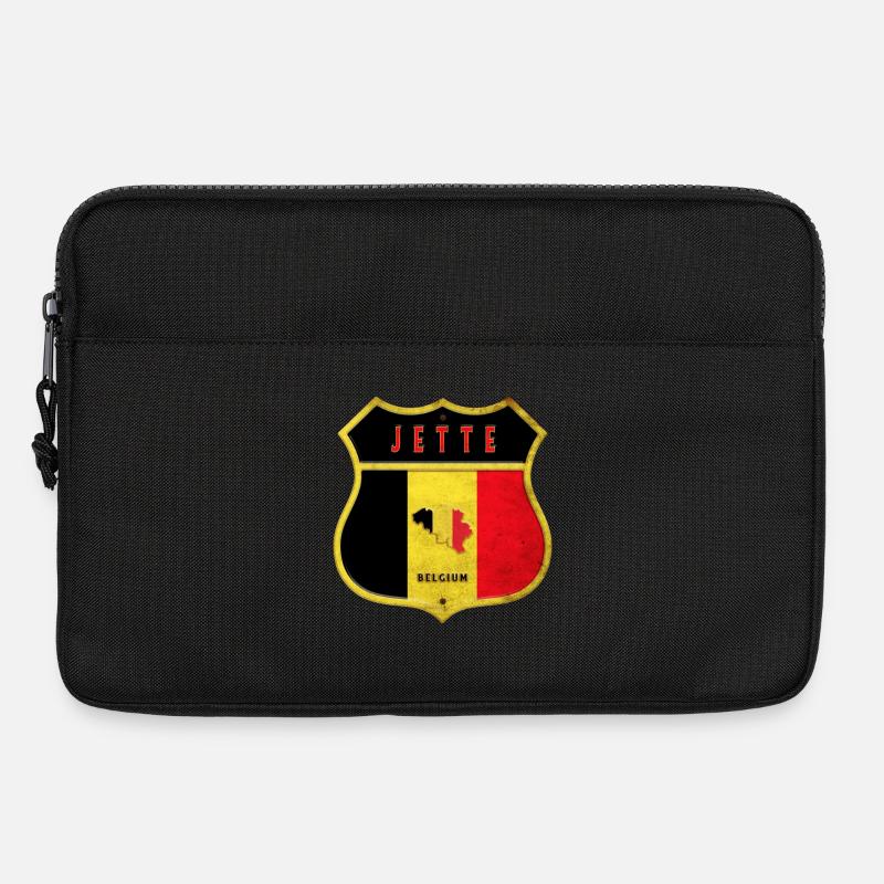 Jette Belgien Wappen Flaggen Design - Laptoptasche 13" - Schwarz