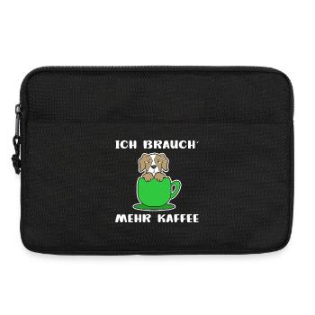 Kaffee Hund Kaffeetasse Statement Kaffeeliebhaber - Laptoptasche 13" - Schwarz - Vorne