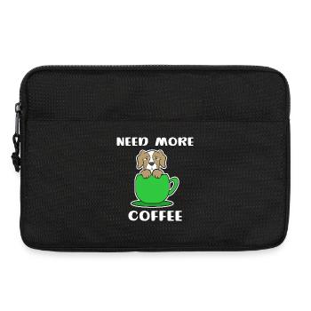 Statement Kaffee Hund Koffein Kaffeetasse - Laptoptasche 13" - Schwarz - Vorne