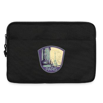 Badge retro, Paris France est ma ville natale - Sacoche pour ordinateur portable 13 pouces - noir - Devant