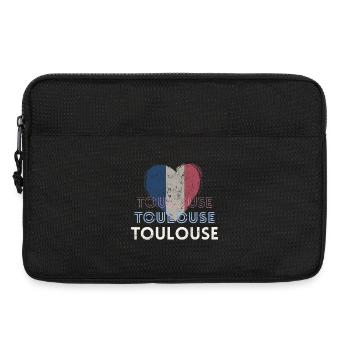 Badge retro, Toulouse France est ma ville natale - Sacoche pour ordinateur portable 13 pouces - noir - Devant