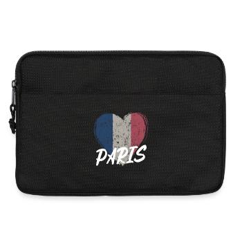 Badge retro, Paris France est ma ville natale - Sacoche pour ordinateur portable 13 pouces - noir - Devant