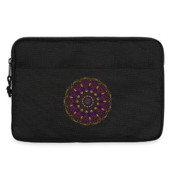 Leuchtendes Mandala in Neonfarben - Laptoptasche 13" - Schwarz - Vorne