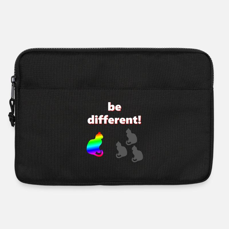 Be different, katzen Design, kluge Sprüche - Laptoptasche 13" - Schwarz
