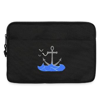 seefahrt design, Wellenmuster, coole Seefaht - Laptoptasche 13" - Schwarz - Vorne