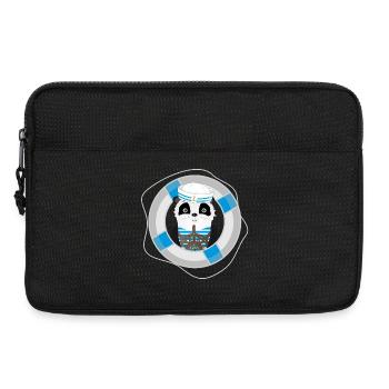niedlicher Panda als Seemann im Marine Look - Laptoptasche 13" - Schwarz - Vorne