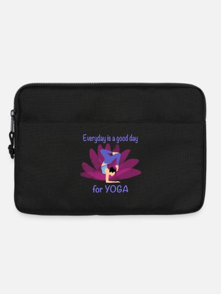 Everyday yoga with flower accent - Laptop bag 13" - black