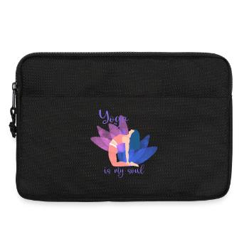 Yoga ist meine Seele – Farbige Pose - Laptoptasche 13" - Schwarz - Vorne