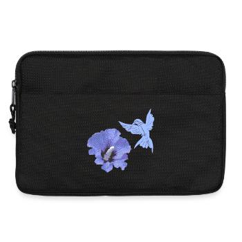 geschenke mit kolibris, Kolibrisilhouette Hibiskus - Laptoptasche 13" - Schwarz - Vorne